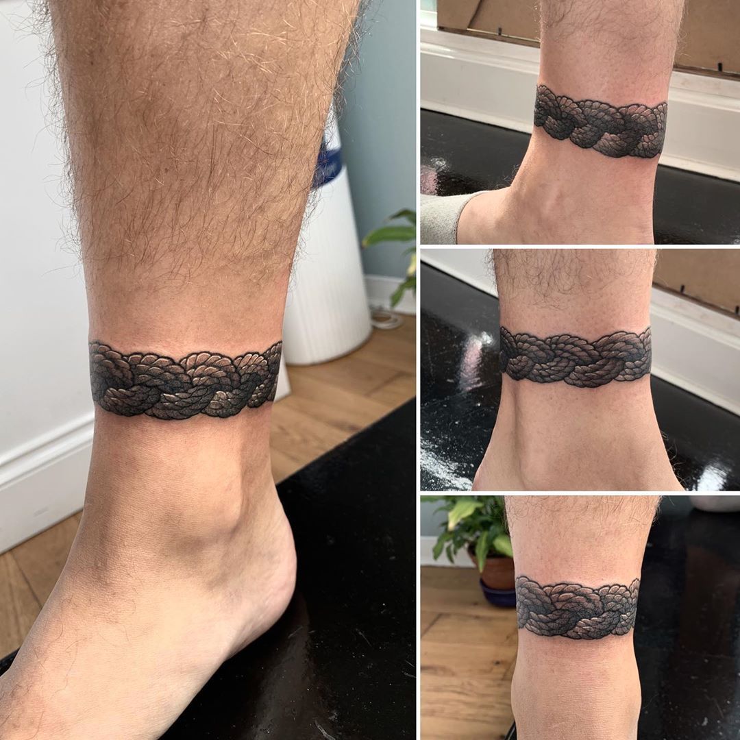 57 Cool Ankle Band Tattoos for Men [2024 Inspiration Guide] | Ankle  bracelet tattoo, Ankle band tattoo, Band tattoos for men