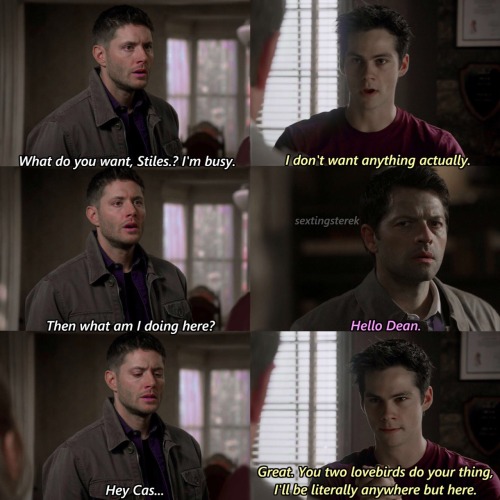 Stiles is helping destiel sort out their shit