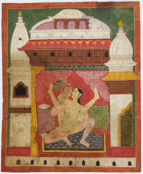 Lovers Engaged in Lovemaking - Nepal (Probably Bhaktapur), Late 18th Century 
