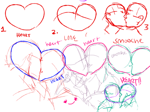 ectobiolodaddy:  i think ppl should draw smooches more because basically if you can draw a heart you can draw a KISSSSSSSSSSSSSSSS i mean these are simple smooch poses but… they are so fun 2 do *_*  