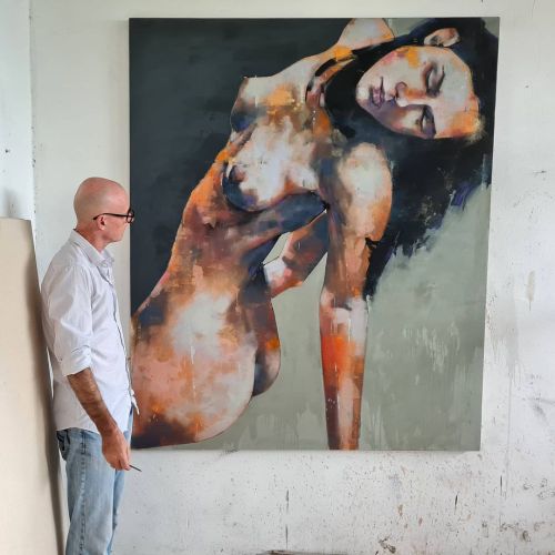 New largescale figure study in oils 180x150cm. #fineart #figurativeart #visualart #oilpainting #larg