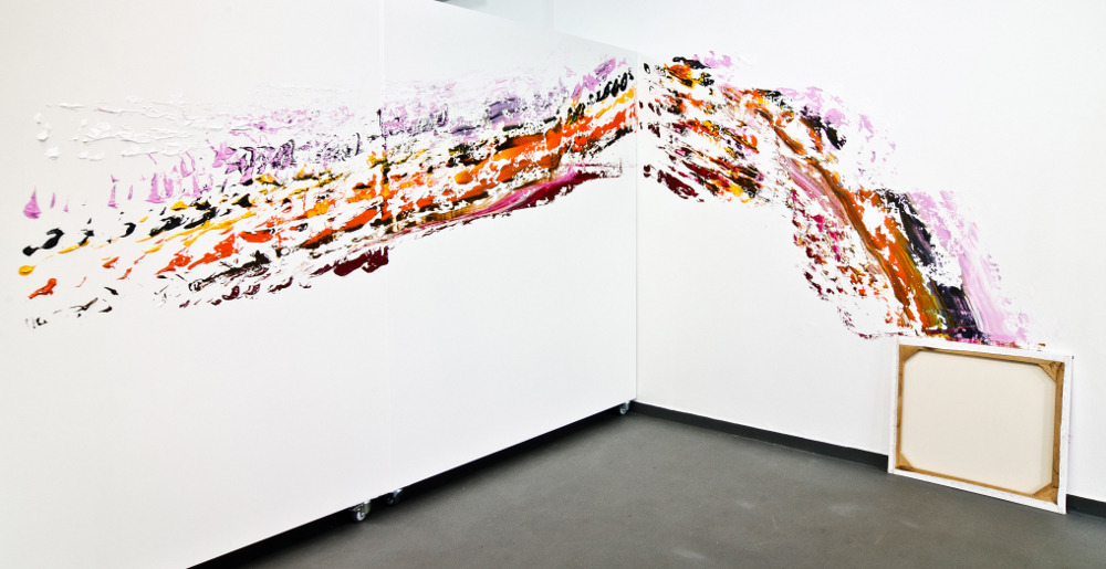 vjeranski:  Peter Pumplergoing down I - Acrylfarbe auf Leinwand auf Wand / acrylic