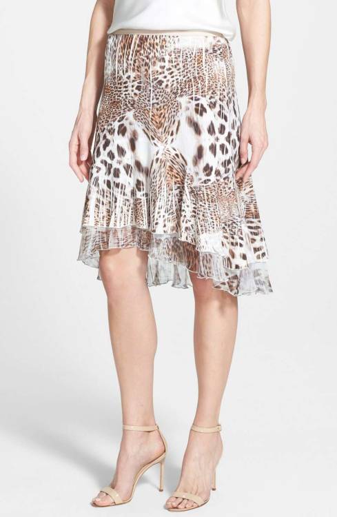 Animal Print High/Low Pleat SkirtShop for more like this on Wantering!