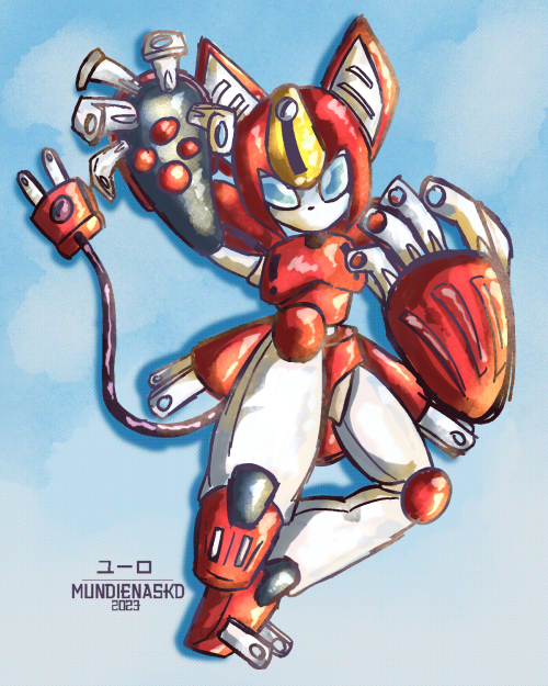 coloured sketch of the Medabots character Peppercat