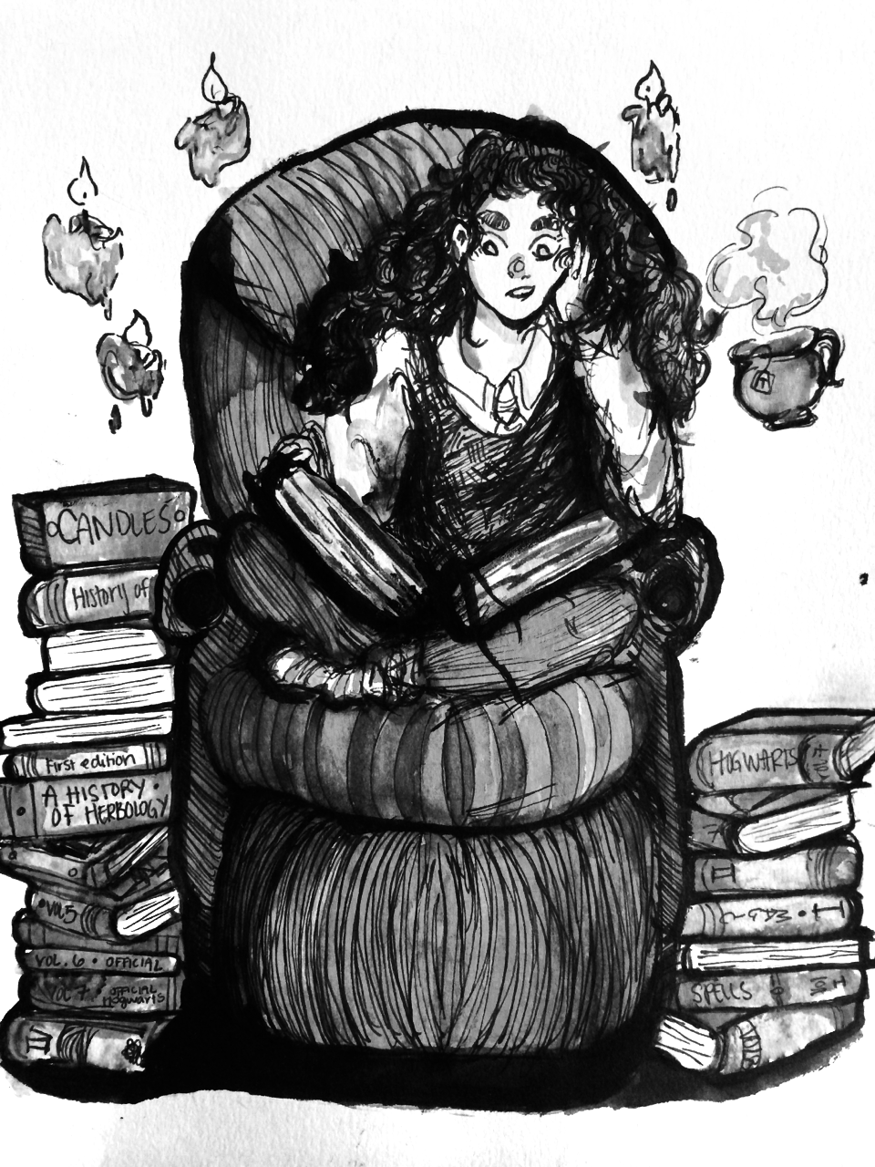 vermilionbuttons:  Hello friends! I’m done with my first commission ever! lostinhogwarts