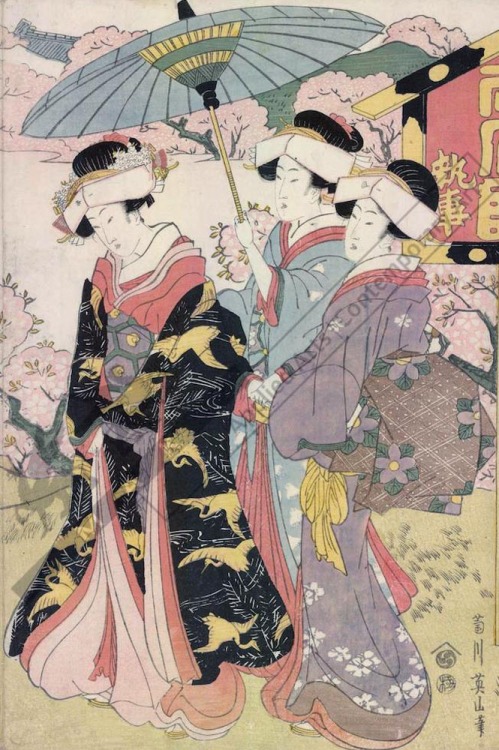 Pilgrimage to the flowers of Ryodaishi temple at Ueno in the eastern capital by Kukigawa Eizan, c. 1