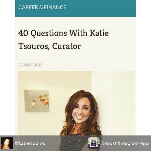Did you catch Artfetch CEO @katietsouros answering 40 questions on @image.ie last week? From her fav