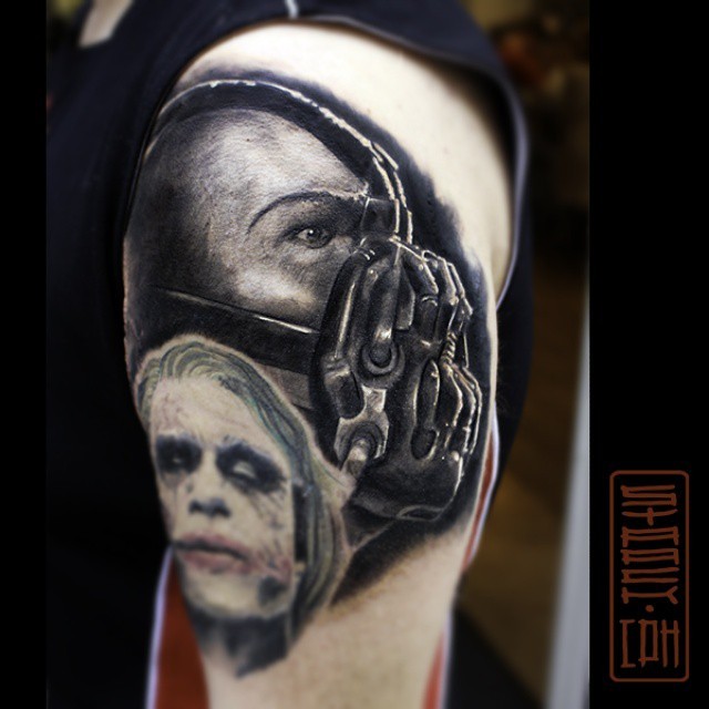 TATTORIUM — #portrait #tattoo of #bane . #tomhardy #villain...