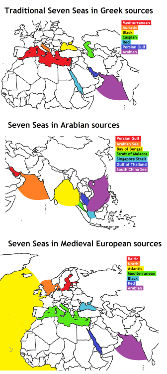 mapsontheweb:References to “the Seven Seas” are found throughout history, but the exact list varies 