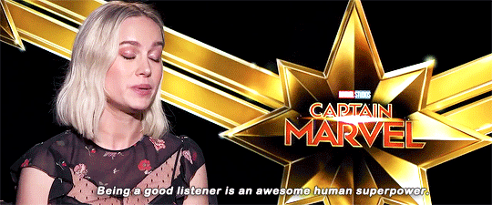 captainpoe:  Brie Larson being interviewed by a superfan of Captain Marvel.
