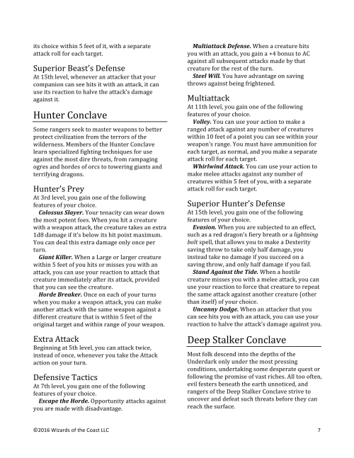 dnd-5e-homebrew: Unearthed Arcana Revised Ranger