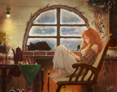 studyinstyle: In the winter she curls up around a good book and dreams away the cold. - Ben Aaronovi