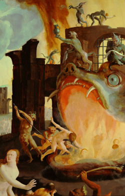  The mouth of hell devouring the damned;