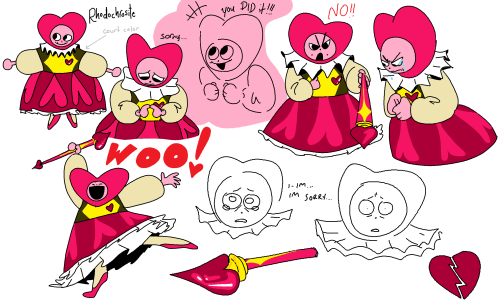 some doodles of my fangem, rhodochrosite…. shes a personal cheerleader!!!!