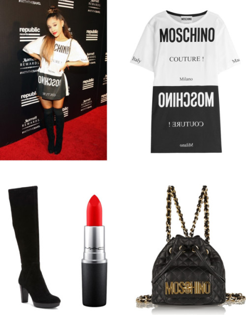 Ariana grande by soph-133 featuring a glossy lipstick ❤ liked on PolyvoreMoschino dress, 9.320 CZK /