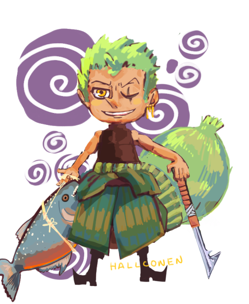 pieromachine: Zoro as a Tontatta for my fanfic [Loving Eggplant]