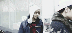 wooyoung:  luhan looking cute with his beanie