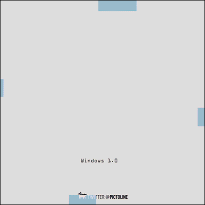 snapgif:  From Windows 1 to Windows 10 in just one gif.(via pcmasterrace) 