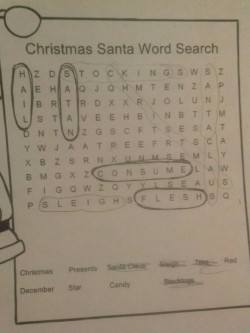 dubstepfordads:  helping my little brother with his wordsearch and found this shit