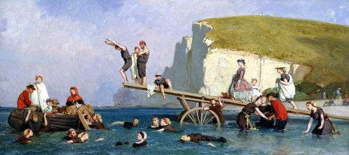 Eugène Le Poittevin - Bains de mer d'Étretat - 1866