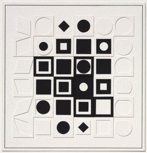 Victor Vasarely, Preparatory Marquette for G-FF, 1967, gouache and collageThe Cleveland Museum of Ar