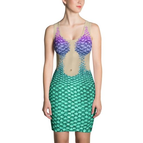 Mermaid Scales Swimsuit and Mermaid Bodycon Dress by  HollyFaeArt