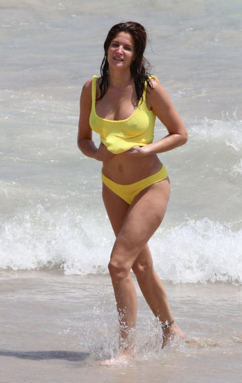 Stephanie Seymour (Model) in a see-through bikini in St. Bart's (March 2010)