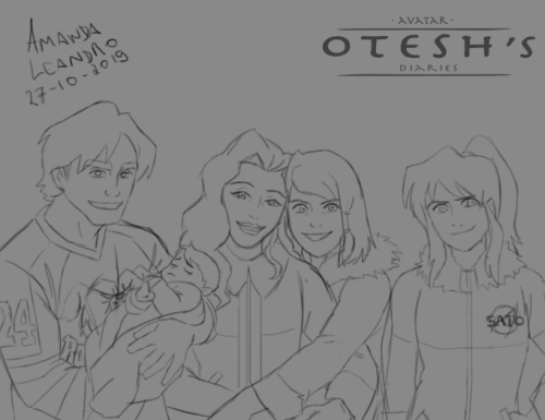 sketch of Korra and Asami family! 