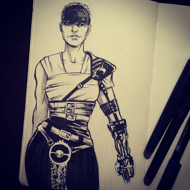 yasminliang:  WITNESS ME try to draw her arm #ink #furiosa #madmax