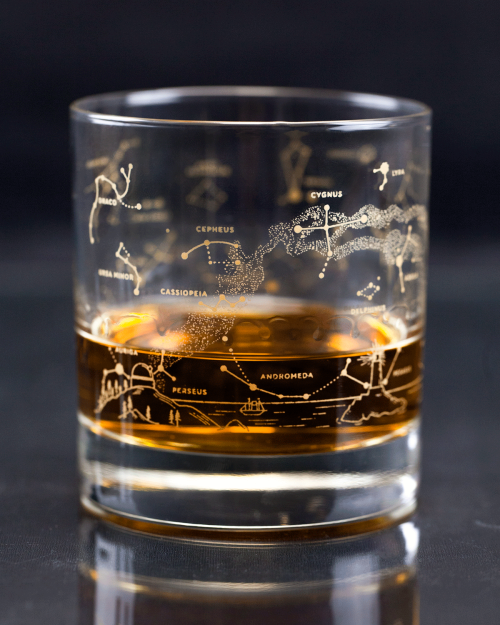 cognitive-surplus: Night Sky Star Chart - Astronomy Double Old-Fashioned Glasses by Cognitive Surplu