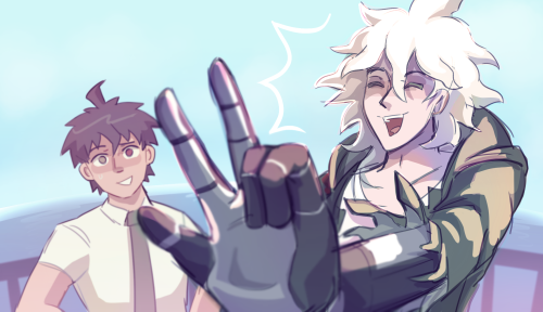 I love making Nagito do silly little peace signs with his robot hand