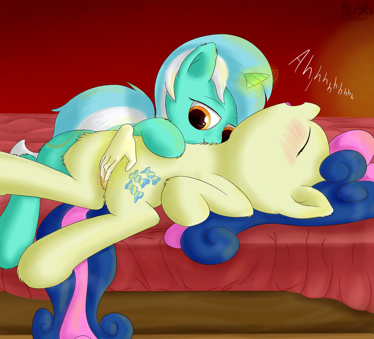 plushcolossus: Lyra getting Bon-Bon (Sweetie Drops) used to hands. This pic has taken