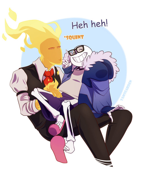 XXX yamsgarden:    SLIM GRILLBY AND SMOL SANS!?!? photo