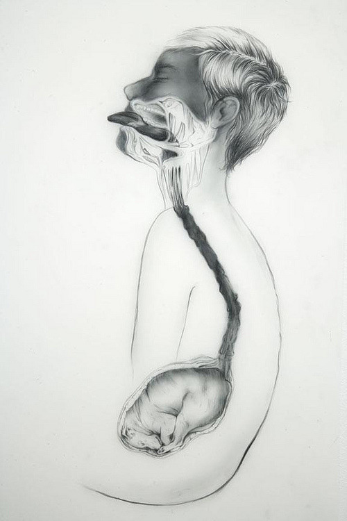 redlipstickresurrected:Anthony Goicolea (Cuban-American, b. 1971 Atlanta, GA, USA, based New York) - 1: Pregnant Pause, 2011 from Pathetic Fallacy series, Graphite on Mylar  2: Permanent Things, 2011 from Pathetic Fallacy series, Graphite, Ink on Mylar