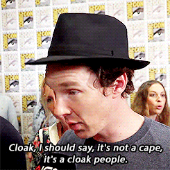 benedictsboardies:cumberbatchlives:“It’s not a cape, it’s a cloak, people. It’s very important, very