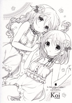 abaslev:  gochuumon wa usagi desu ka? hoto kokoa koi monochrome ujimatsu chiya | yande.re