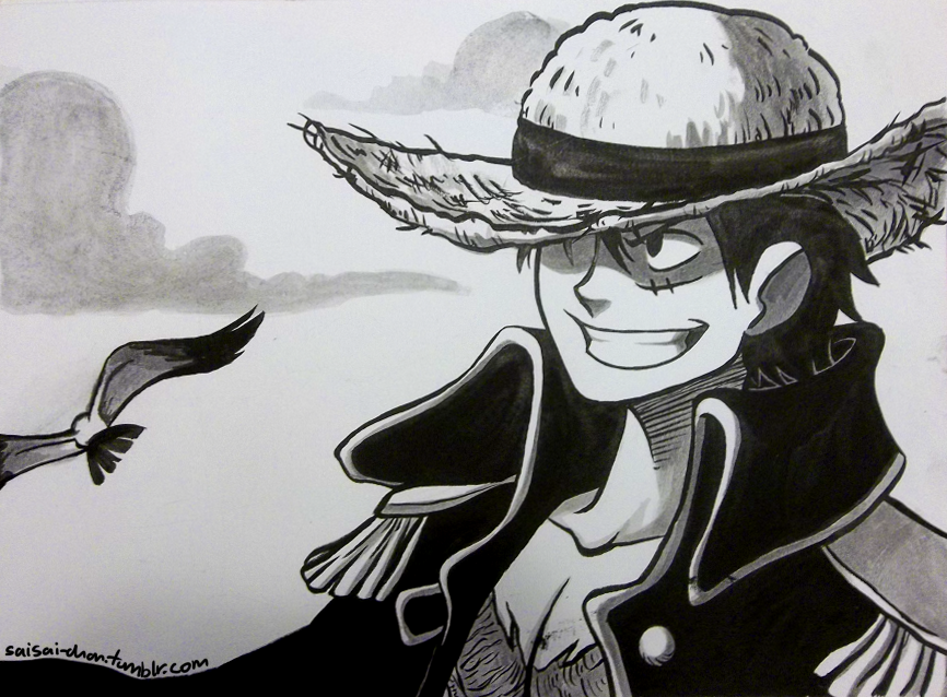 artsycrapfromsai:  forgot to post this it’s a luffy i painted with indian ink a