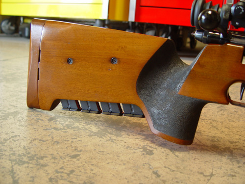 gunrunnerhell:  Anschutz Model 54 Another odd looking little bolt-action rifle seen primarily with competition shooters or collectors. Unlike the previous post with the Anschutz Model 64, which had the spare magazines side saddle on the forearm of the