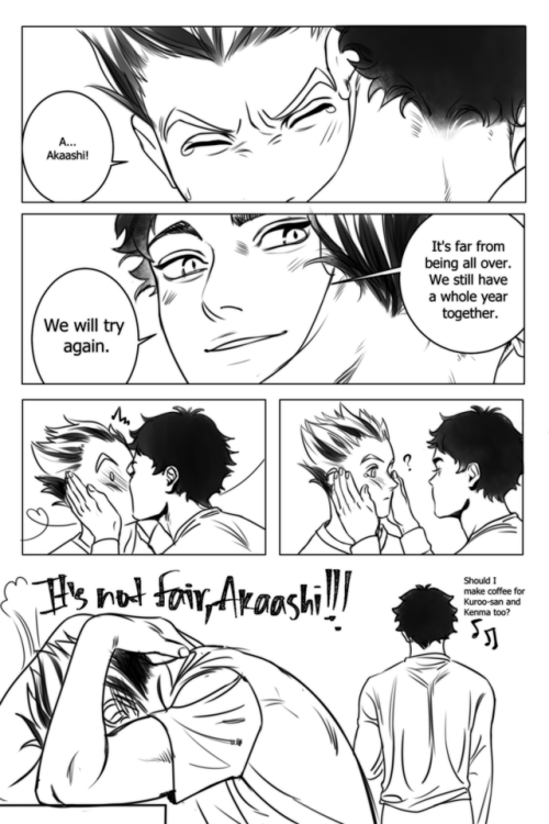 shibamannn: for @bokuakaweek , summer break! You always end up stickin’ to me somehow part 1