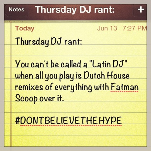 I’m sorry for ranting but COME ON!! There are so many Latin genres, play them all!! #rant #dj #djs #comeon #letsgo