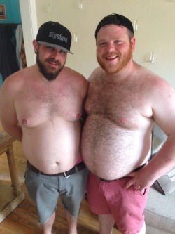 bigsteve316:  My lilbro @bye-bye-little-sebastian and I spent pride together shotgunning beers and rubbing bellies 