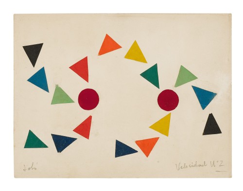 Velocidad No. 2, 1954. Loló Soldevilla. Gouache on paper collage 