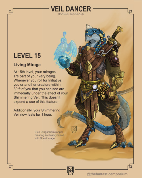 Homebrew subclass D&D 5e : Veil Dancer - RangerI’ve been working on many homebrew subclasses for