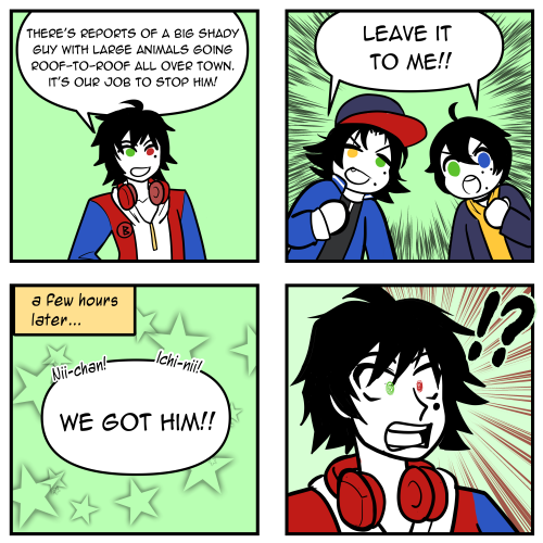 moon-toons: And that’s how the Buster Bros ruined Christmas.Drawn for a HypMic holiday exchang