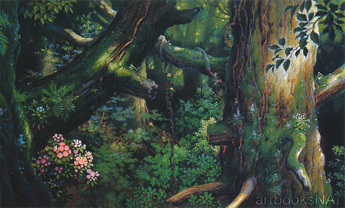 artbooksnat: Stunning background art from the Studio Ghibli film Princess Mononoke (もののけ姫) illustrat