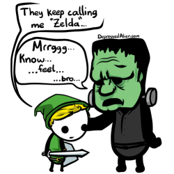 tastefullyoffensive:  Zelda and Frankenstein