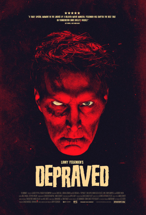 US one sheet for DEPRAVED (Larry Fessenden, USA, 2019)Designer: Brandon SchaeferPoster source: IMPAw