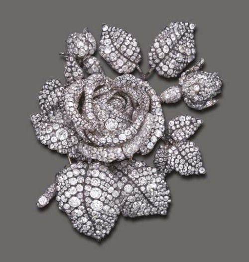 FORMERLY THE PROPERTY OF PRINCESS MATHILDE (1820-1904), THE TUDOR ROSE IS A MAGNIFICENT ANTIQUE DIAM