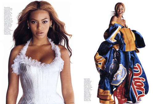 femmequeens:Beyoncé wearing Haute Couture from the Spring/Summer 2003 season photographed by Gilles 