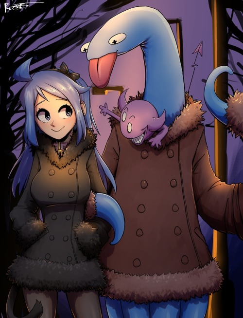 Marcy and some Spooky friends on a chilly ol&rsquo; walk. Probably just to show off their cool coats